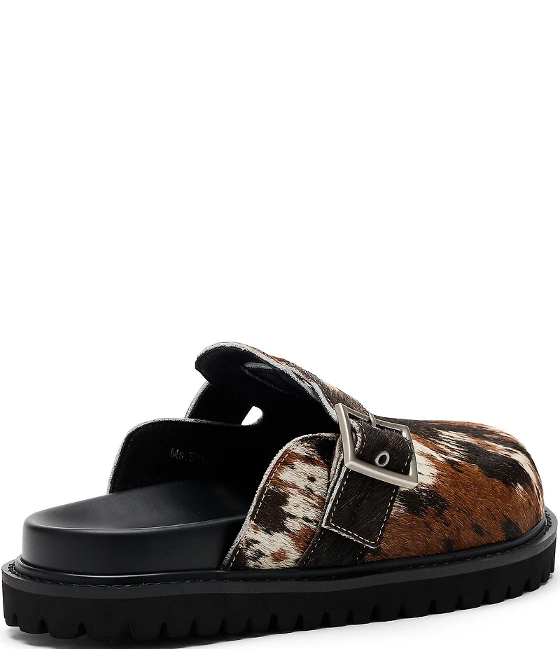 Marc Nolan Women's Ms. Shiloh Cow Print Hair Calf Clogs