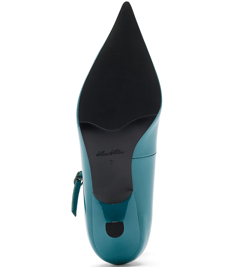 Marc Nolan Women's Paige Patent Leather Pointed Toe Ankle Strap Kitten Heel Pumps