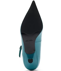 Marc Nolan Women's Paige Patent Leather Pointed Toe Ankle Strap Kitten Heel Pumps