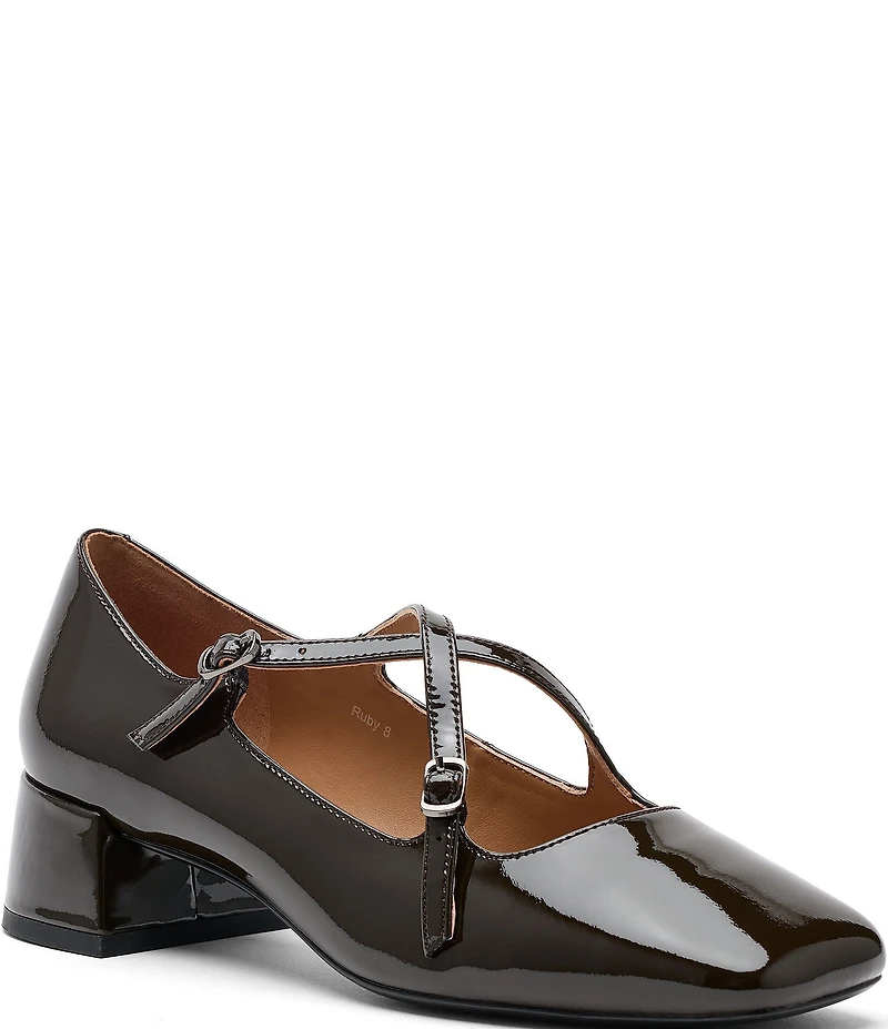 Marc Nolan Women's Ruby Patent Leather Mary Jane Block Heel Pumps
