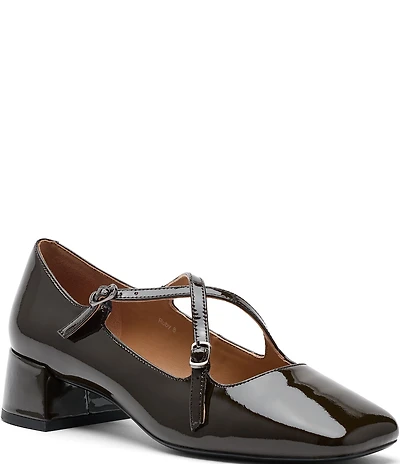 Marc Nolan Women's Ruby Patent Leather Mary Jane Block Heel Pumps