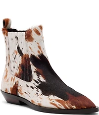 Marc Nolan Women's Savannah Cow Print Hair Calf Ankle Boots