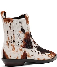 Marc Nolan Women's Savannah Cow Print Hair Calf Ankle Boots