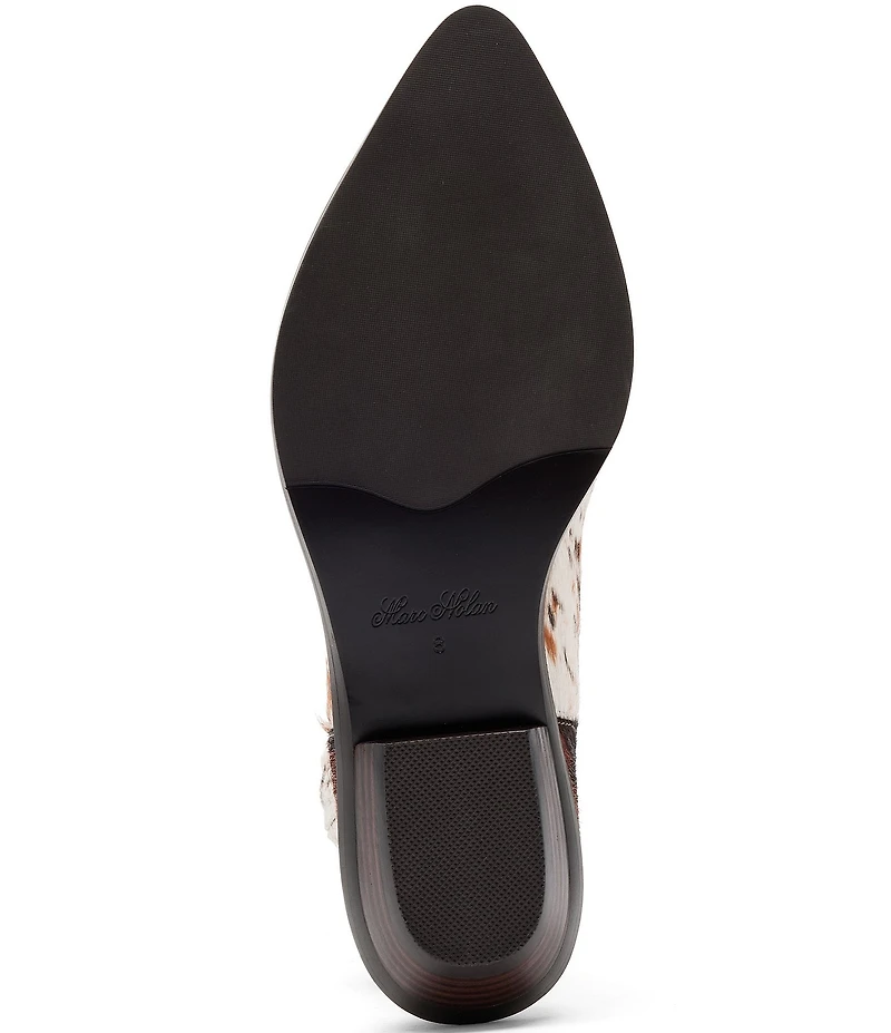 Marc Nolan Women's Savannah Cow Print Hair Calf Ankle Boots