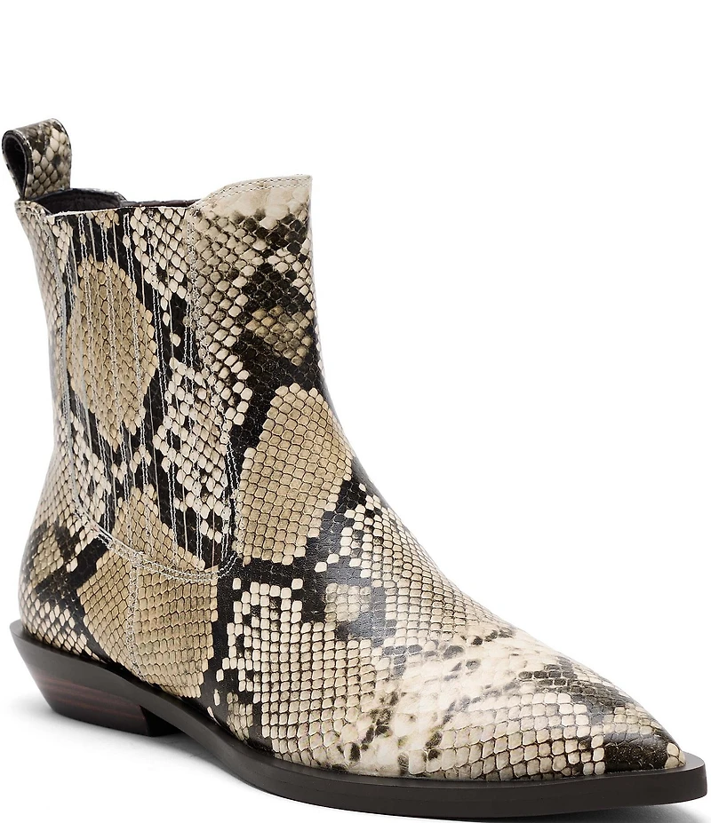 Marc Nolan Women's Savannah Python Print Leather Ankle Boots