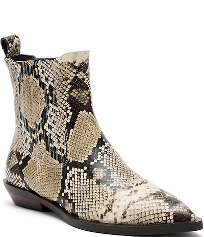 Marc Nolan Women's Savannah Python Print Leather Ankle Boots