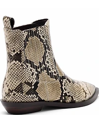 Marc Nolan Women's Savannah Python Print Leather Ankle Boots