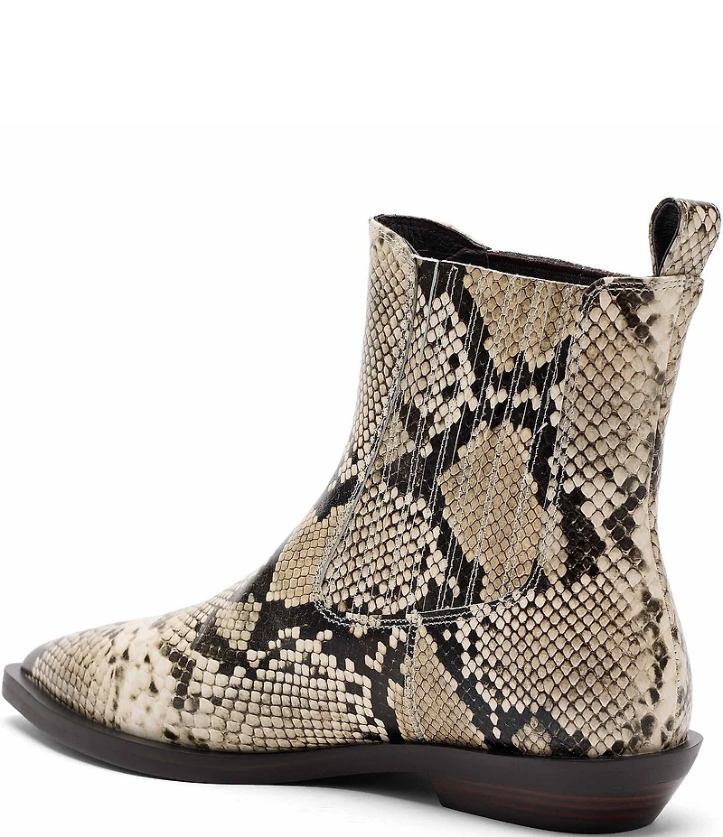 Marc Nolan Women's Savannah Python Print Leather Ankle Boots