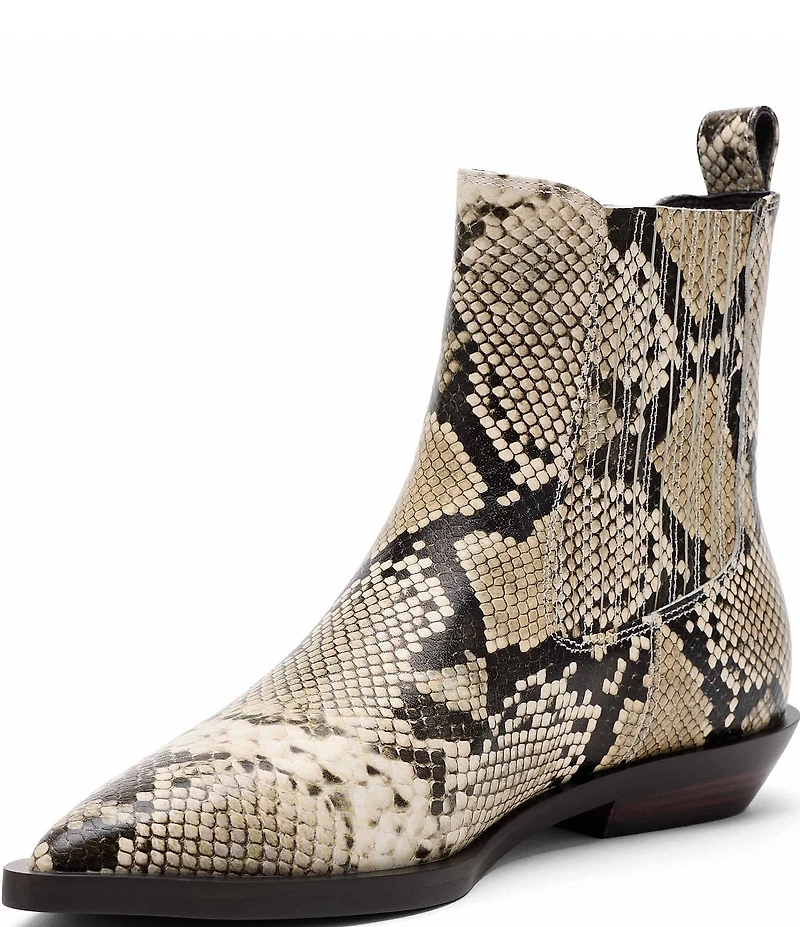 Marc Nolan Women's Savannah Python Print Leather Ankle Boots