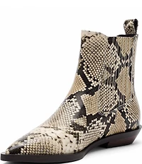 Marc Nolan Women's Savannah Python Print Leather Ankle Boots