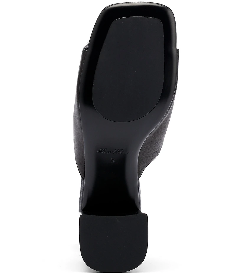 Marc Nolan Women's Sienna Black/White Leather Tassel Block Heel Sandals