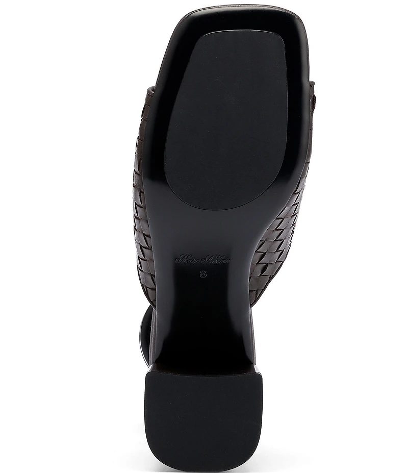 Marc Nolan Women's Sienna Espresso Woven Leather Tassel Block Heel Sandals