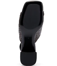 Marc Nolan Women's Sienna Espresso Woven Leather Tassel Block Heel Sandals