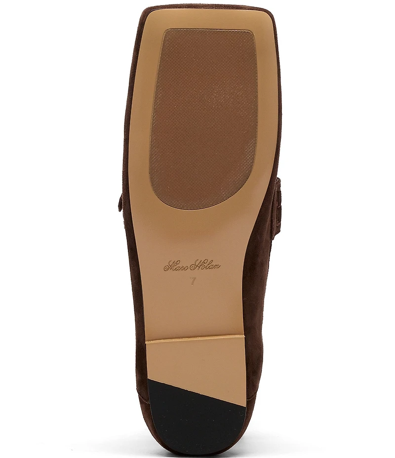 Marc Nolan Women's Simone Chocolate Raffia Suede Tassel Loafers