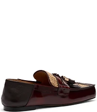 Marc Nolan Women's Simone Patent Leather Raffia Tassel Kiltie Loafers