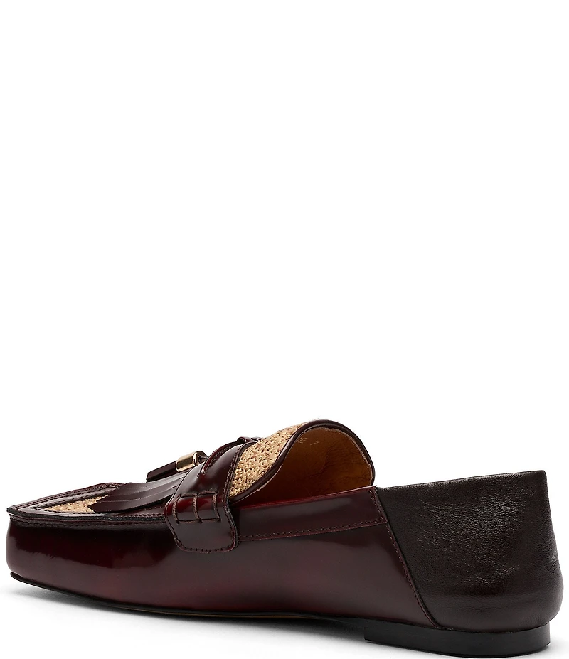 Marc Nolan Women's Simone Patent Leather Raffia Tassel Kiltie Loafers