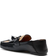 Marc Nolan Women's Simone Patent Leather and Raffia Tassel Loafers