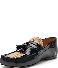 Marc Nolan Women's Simone Patent Leather and Raffia Tassel Loafers
