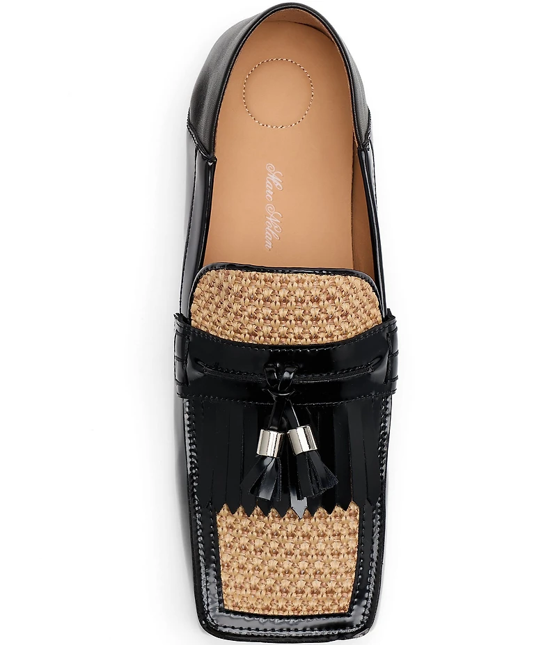 Marc Nolan Women's Simone Patent Leather and Raffia Tassel Loafers