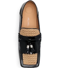Marc Nolan Women's Simone Patent Leather and Raffia Tassel Loafers