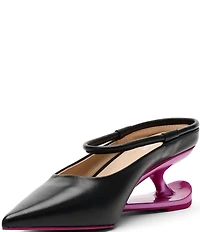 Marc Nolan Women's Sophia Leather Strap Architectural Heel Mules