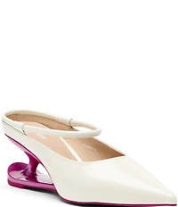 Marc Nolan Women's Sophia Leather Strap Architectural Heel Mules