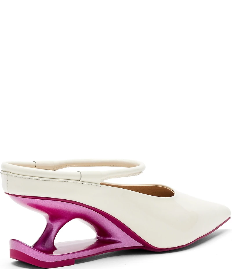 Marc Nolan Women's Sophia Leather Strap Architectural Heel Mules