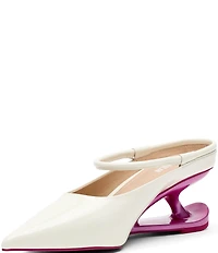 Marc Nolan Women's Sophia Leather Strap Architectural Heel Mules