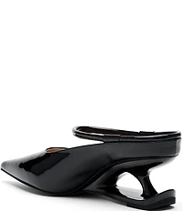 Marc Nolan Women's Sophia Patent Leather Strap Architectural Heel Mules
