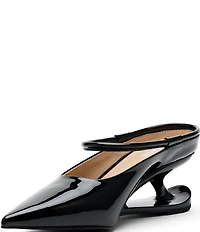 Marc Nolan Women's Sophia Patent Leather Strap Architectural Heel Mules