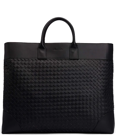 Marc Nolan Woven Calfskin Leather Weekender Bag