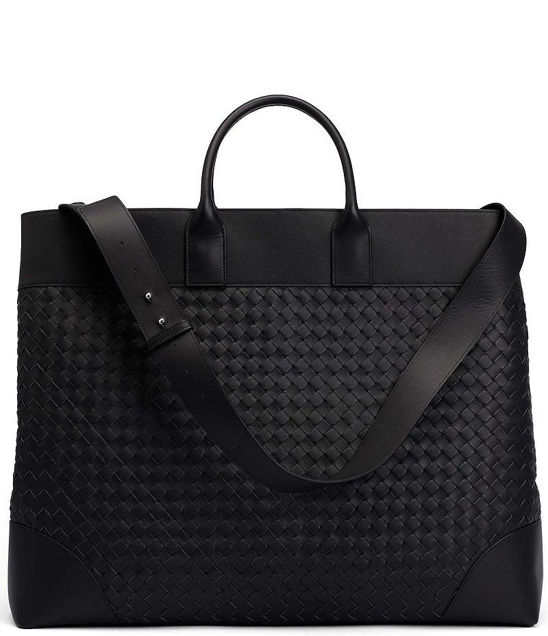 Marc Nolan Woven Calfskin Leather Weekender Bag