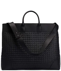 Marc Nolan Woven Calfskin Leather Weekender Bag