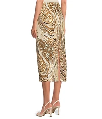 Marchesa Hawthorn Printed Sequin Skirt
