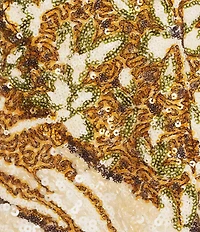 Marchesa Hollis Square Neck Printed Sequin Mini Dress