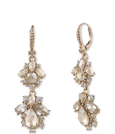 Marchesa Vintage Cluster Crystal Double Linear Earrings