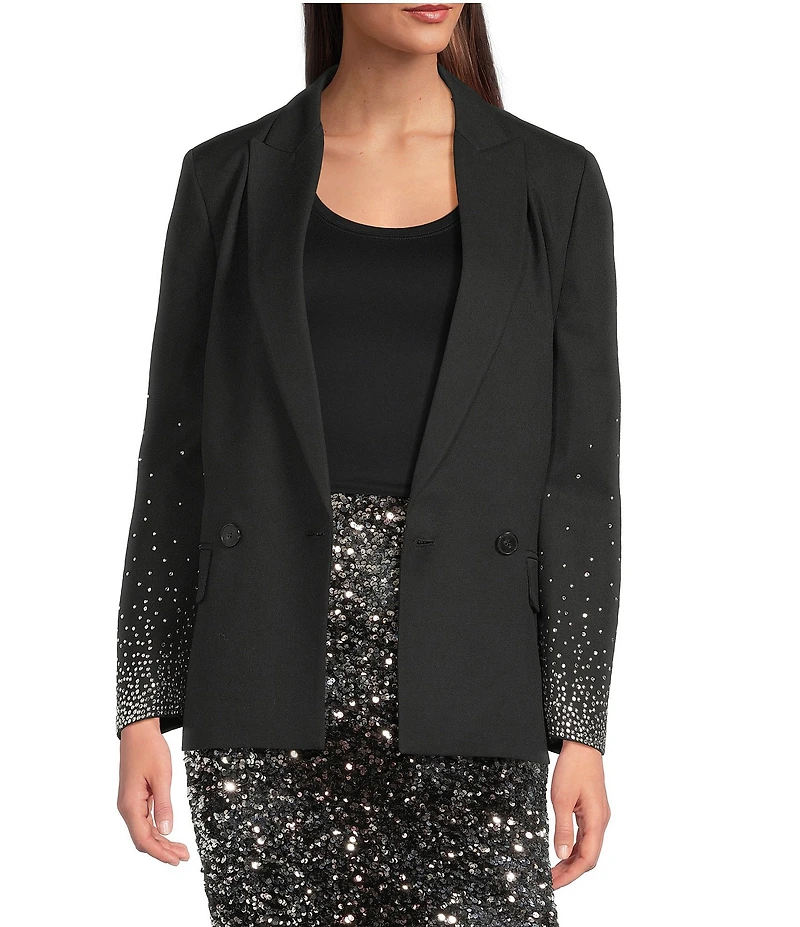 Marella Burano Embellished Peak Lapel Long Sleeve Jacket