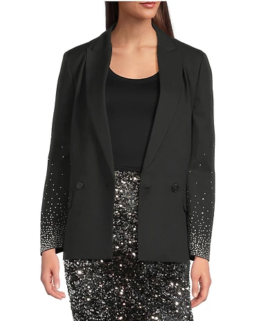 Marella Burano Embellished Peak Lapel Long Sleeve Jacket