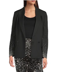 Marella Burano Embellished Peak Lapel Long Sleeve Jacket