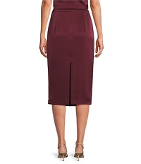 Marella Cadine Satin Straight Coordinating Midi Skirt