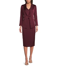 Marella Cadine Satin Straight Coordinating Midi Skirt