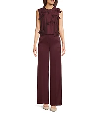 Marella Canore Popline Embroidered Bow Round Neck Sleeveless Top
