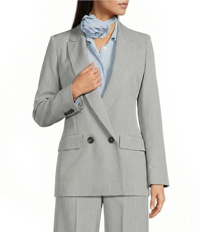 Marella Canzone Grey Stretch Double Breasted Blazer