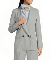 Marella Canzone Grey Stretch Double Breasted Blazer