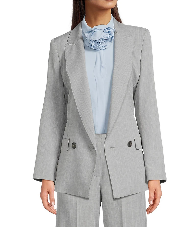Marella Canzone Grey Stretch Double Breasted Blazer