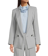 Marella Canzone Grey Stretch Double Breasted Blazer