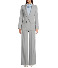 Marella Canzone Grey Stretch Double Breasted Blazer