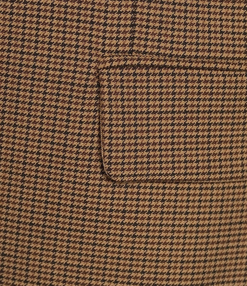 Marella Cerreto Wool Blend Plaid Notch Lapel Long Sleeve Blazer