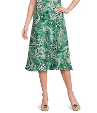 Marella Coordinating Ospite Foliage Printed Linen Skirt