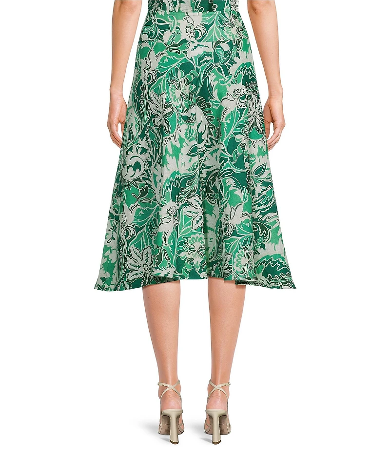 Marella Coordinating Ospite Foliage Printed Linen Skirt